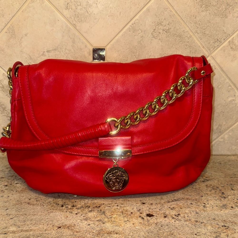 Versace La Medusa Leather Shoulderbag